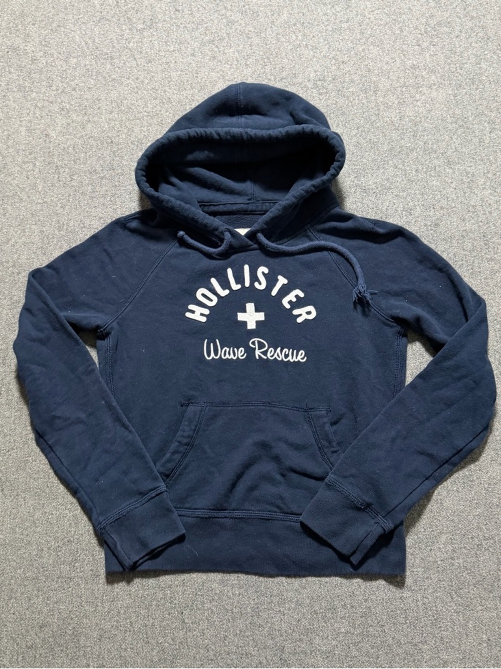 2000s Hollister Wave Rescue Navy Hoodie Sweatshirt Womens XS